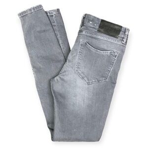 AllSaints Rail jeans low rise skinny grey ankle zippers 28